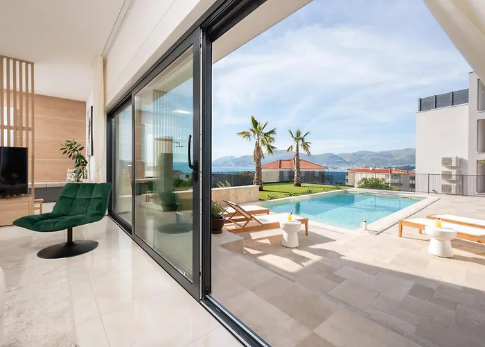 Luxury Olivetum With Heated Pool, Sea View & Sauna - Okrug Gornji * Trogir